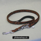 Preview: Leine 3fach verstellbar 1.6 - 2m,  15 - 25mm, Tattoo schwarz - orange Tattoo schwarz - orange