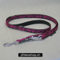 Preview: Leine 3fach verstellbar 1.6 - 2m,  15 - 25mm, Tattoo schwarz - pink Tattoo schwarz - pink