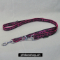 Preview: Leine 3fach verstellbar 1.6 - 2m,  15 - 25mm, Tattoo schwarz - pink Tattoo schwarz - pink