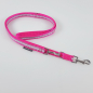 Preview: Leine 3fach verst. 1.6 - 2m, 20mm, mit Jacqard Borte pink neonpink, Jacqard Borte pink