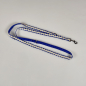 Preview: Leine 3fach verstellbar 1.6m - 2m, extra weich blau m. Blumen weiss