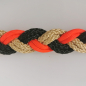 Preview: Halsband Zug-stop flach- oder rundgeflochten, 30 - 55cm neonorange, schwarz, creme