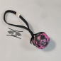 Preview: Pink-schwarzer Ball mit elastischem Band 6,5cm sehr stabil, DuraFoam