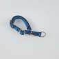 Preview: Halsband Zug-Stop verstellbar , 1.5cm, 20-30cm, reflex blau - schwarz