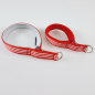 Preview: Halsband Zug-Stop, 3.0cm, 25 - 55cm, Neopren weiss, rot, weiss gestreift