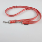 Preview: Leine 3fach verst. 1.6m - 2m, 25mm, rot - weiss gestreift rot - weiss gestreift