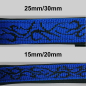 Preview: Leine mit Neopren, 3fach verstellbar 1.5m,  20 - 30mm Tattoo blau - schwarz