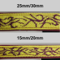 Preview: Leine mit Neopren, 3fach verstellbar 1.5m,  20 - 30mm Tattoo gelb - bordeaux