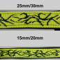 Preview: Leine mit Neopren, 3fach verstellbar 1.5m,  20 - 30mm Tattoo neongelb - schwarz