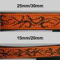 Preview: Leine mit Neopren, 3fach verstellbar 1.5m,  20 - 30mm Tattoo orange - schwarz