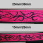 Preview: Leine mit Neopren, 3fach verstellbar 1.5m,  20 - 30mm Tattoo pink - schwarz