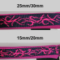 Preview: Leine mit Neopren, 3fach verstellbar 1.5m,  20 - 30mm Tattoo schwarz - pink