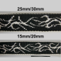 Preview: Leine mit Neopren, 3fach verstellbar 1.5m,  20 - 30mm Tattoo schwarz - weiss