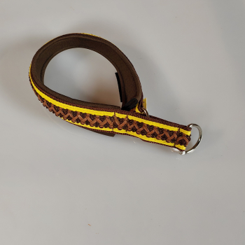 Halsband Zug-Stop, 3 - 3.5cm, 25 - 55cm, Neopren mit Kunst-Leder Borte, gelb