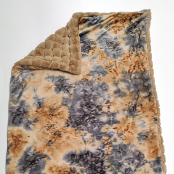 Kuscheldecke, camel karo teddy, batik camel grau, grau 3-fach Fleece