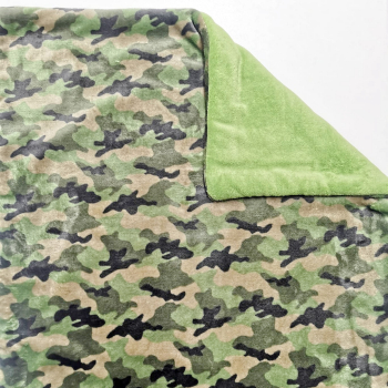 Kuscheldecke, Kiwigrün_Camouflage 3-fach Fleece