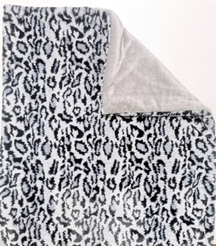 Kuscheldecke, hellgrau-Leopard_grau_spez 3-fach Fleece