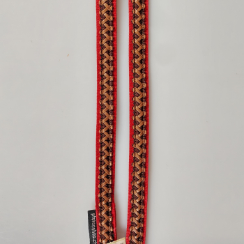 Preview: Leine 3fach verstellbar 1.6m - 2m, extra Weich rot, mit Lederband braun