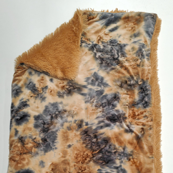 Relaxdecke superflauschig, camel, batik camel grau , 4-lagiger Wellness-Fleece