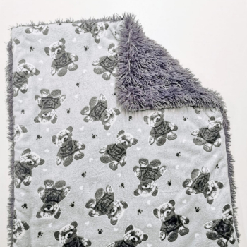 Relexdecke superflauschig, hellgrau-dunkelgrau_Teddy 4-lagiger Wellness-Fleece
