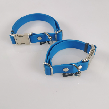 Halsband Click, 2 - 2.5cm, 30-65cm, wasserfest hellblau Biothan 2 Breiten, 2 Längen