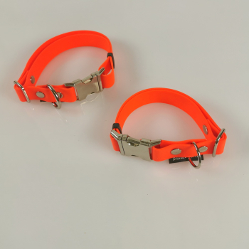 Halsband Click, 2 - 2.5cm, 30-65cm, wasserfest orange Biothan 2 Breiten, 2 Längen