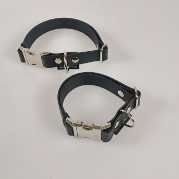 Halsband Click, 2 - 2.5cm, 30-65cm, wasserfest schwarz Biothan 2 Breiten, 2 Längen