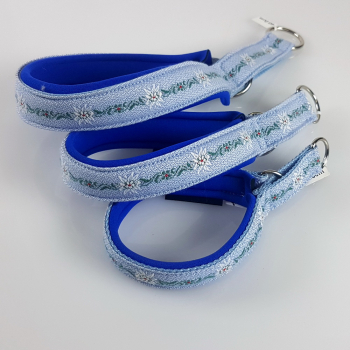 Halsband Zug-Stop, 2.5 - 3.5cm, 25 - 55cm, Neopren mit Ethno Borte Hellblau Ethno Borte Hellblau, blau