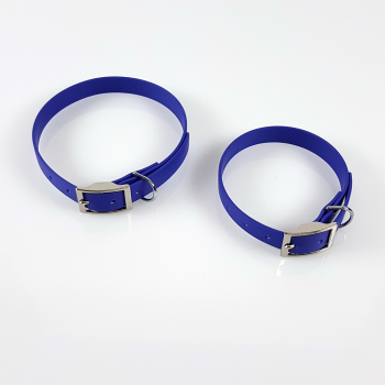 Biothan Halsband mit Dorn, 27 - 45cm, blau 19mm Breite, blau