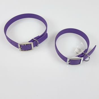 Biothan Halsband mit Dorn, 27 - 45cm, violett 19mm Breite, violett