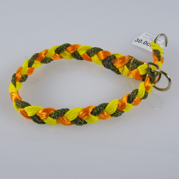 Halsband flachgeflochten, für kleine Hunde, orange sattin, neongelb, olive