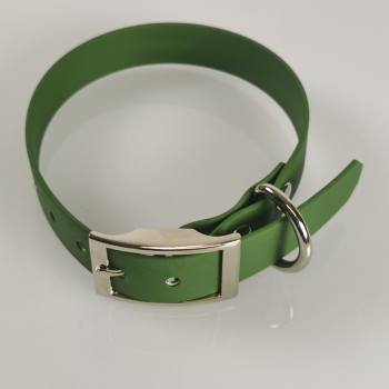 Halsband mit Dorn, 27 - 55cm, wasserfest olive Biothan 20 + 25mm Breite, olive