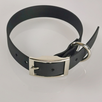 Halsband mit Dorn, 27 - 55cm, Wasserfest schwarz Biothan 20 + 25mm Breite, schwarz