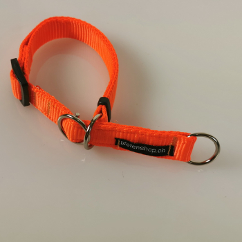 Halsband Zug-Stop verstellbar  1.5 - 2.5cm, 20 - 60cm Neonorange