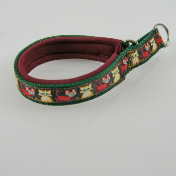 Halsband Zug-Stop, 2.5 - 3.5cm, 25 - 55cm, Neopren Katzen, bordeaux, dunkelgrün