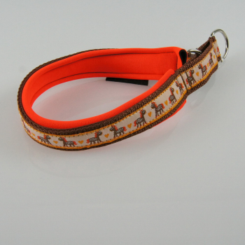 Halsband Zug-Stop, 2.5 - 3.5cm, 25 - 55cm, Neopren Pferd orange, orange, braun