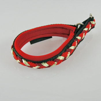 Halsband Zug-Stop, 2.5 - 3cm, 25 - 55cm, Neopren + geflochten geflochten rot - bordeaux - hellgrün santin, rot, schwarz