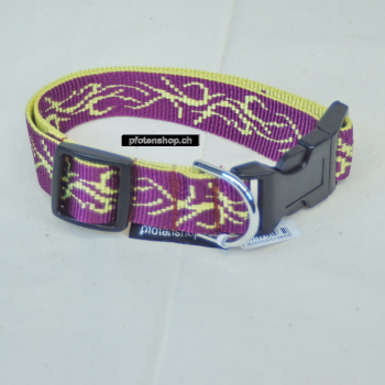 Halsband Click, 1.5 - 2.5cm, 25-65cm, Tattoo bordeaux - gelb