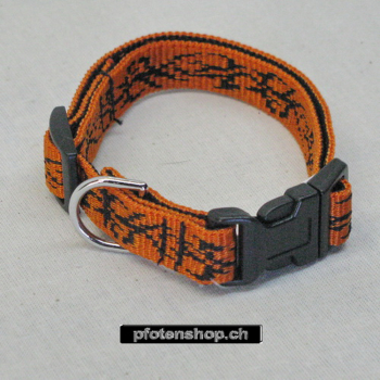 Halsband Click, 1.5 - 2.5cm, 25-65cm, Tattoo orange - schwarz