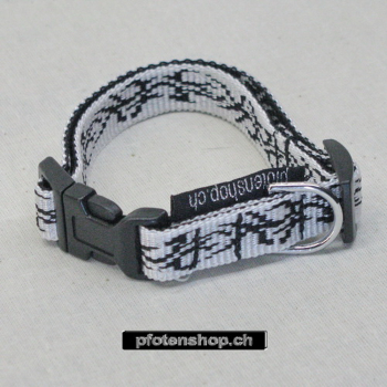 Halsband Click, 1.5 - 2.5cm, 25-65cm, Tattoo weiss - schwarz