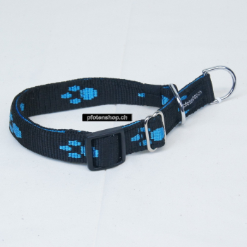 Halsband Zug-Stop verstellbar  1.5 - 2.5cm, 20 - 60cm Pfoten schwarz - blau