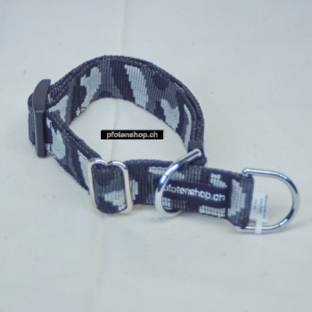 Halsband Zug-Stop verstellbar  1.5 - 2.5cm, 20 - 60cm Army - grau