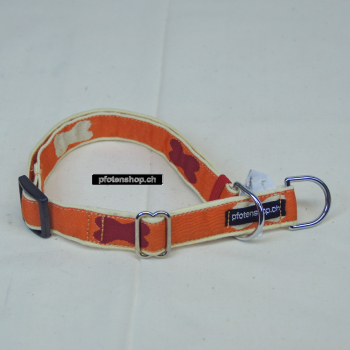 Halsband Zug-Stop verstellbar  2.5cm, 25-60cm Knochen orange