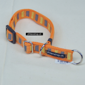 Halsband Zug-Stop verstellbar  2.0 - 2.5cm, 25 - 60cm orange - gelb - grau