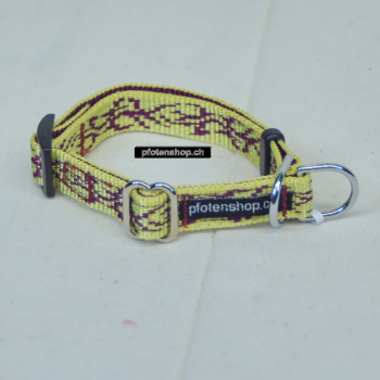 Halsband Zug-Stop verstellbar  1.5 - 2.5cm, 20 - 60cm Tattoo gelb - bordeaux