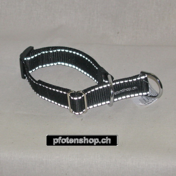Halsband Zug-Stop verstellbar  2.0 - 2.5cm, 25 - 60cm reflex schwarz