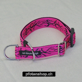 Halsband Zug-Stop verstellbar  1.5 - 2.5cm, 20 - 60cm Tattoo pink - schwarz