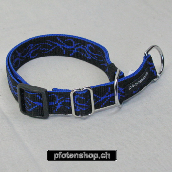 Halsband Zug-Stop verstellbar  1.5 - 2.5cm, 20 - 60cm Tattoo schwarz - blau