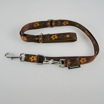 Leine 3fach verst. 1.6 - 2m, 15 - 25mm, Blumen braun - orange Blumen braun - orange