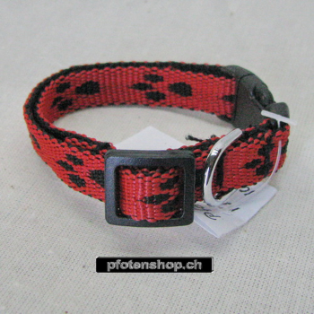 Halsband Click, 1.0cm, 16.5-25cm Pfoten rot - schwarz